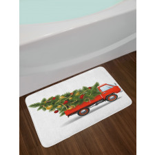 Xmas Truck and Tree Bath Mat