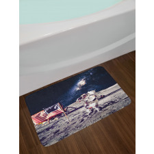 USA Flag and Astronaut Bath Mat