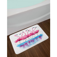 Flamingo and Bird Bath Mat