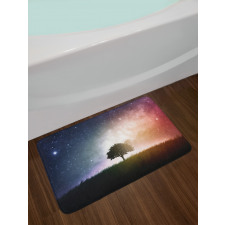 Tree in Field with Stars Bath Mat