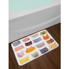 Colorful Humor Fun Cat Bath Mat