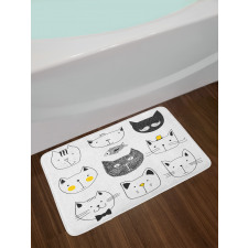 Cats with Fish Bath Mat