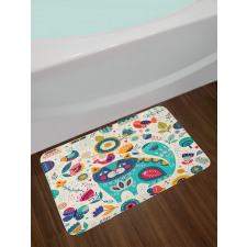 Cat with Birds Bath Mat