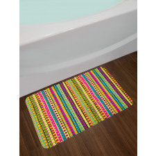 Colored Abstract Stripes Bath Mat