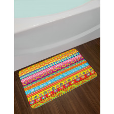 Stripes with Hearts Bath Mat