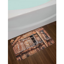 Oak Abandoned Barn Door Bath Mat