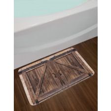 Wooden Barn Door Image Bath Mat