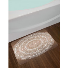 Detailed Round Flower Bath Mat