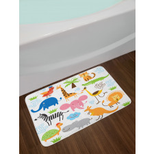 Safari Giraffe Elephant Bath Mat