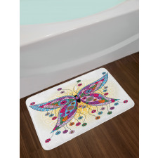 Spring Flowers Butterfly Bath Mat