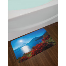 Sunny Autumn Mountain Bath Mat