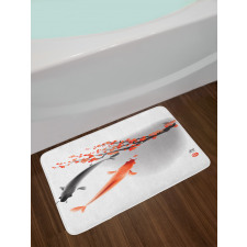 Koi Carp Fish Couple Bath Mat