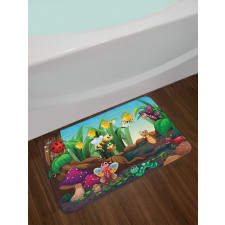 Butterfly Bee in Exotic Bath Mat