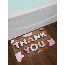 Rustic Cookie Letters Bath Mat