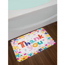 Words with Blossoms Bath Mat