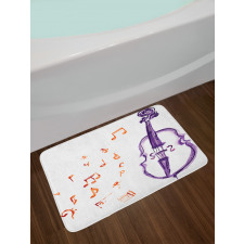 Musical Note Black Theme Bath Mat