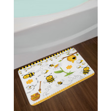Bees Daisies Chamomile Bath Mat