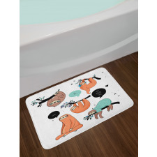 Smiling Sloth Cartoon Bath Mat