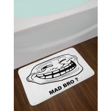 Cartoon Style Troll Guy Bath Mat