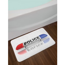 Police Car Sirens Blue Bath Mat