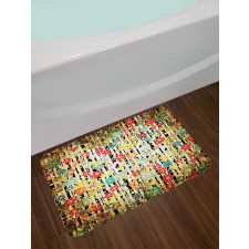 Ivy Leaves and Scenery Bath Mat