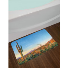 Cactus Sunset Landscape Bath Mat