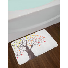 Forest Trees with Leaves Bath Mat