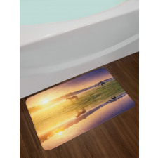 Horse Valley with Lake Bath Mat