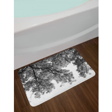 Tree Branches and Leaves Bath Mat