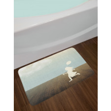 Little Girl with Balloon Bath Mat