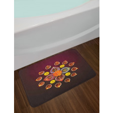 Flowers Burning Candles Bath Mat