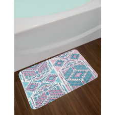 Pink Teal Aztec Bath Mat