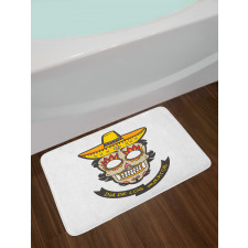 Skull with Sombrero Bath Mat