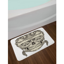 Floral Sugar Skull Bath Mat