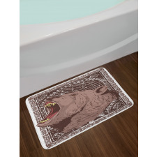 Growling Grizzly Bear Bath Mat