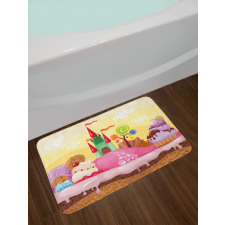 Kids Castle Scenery Bath Mat