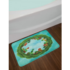 Small Town Round Artwork Bath Mat