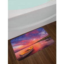 Sea Coast with a Rowboat Bath Mat