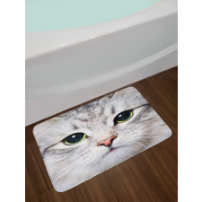 Face of a Domestic Kitty Bath Mat