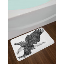 Bald Eagle Swoop Sketchy Bath Mat
