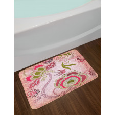 Swirl Leaf Lines Bohem Bath Mat