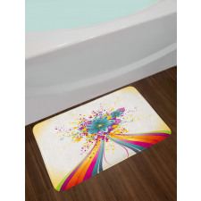 Rainbow Colored Buds Bath Mat