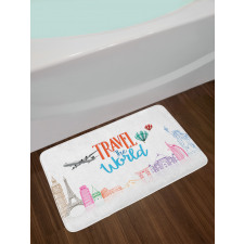 Travel World Lettering Bath Mat