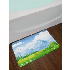 Summer Meadow with Daisy Bath Mat