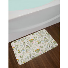 Vintage Garden Plants Bath Mat