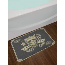 Vector Skull Poker Cards Bath Mat