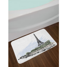 Eiffel Tower Birds Trees Bath Mat