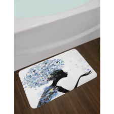 Flower Haired Snowflakes Bath Mat