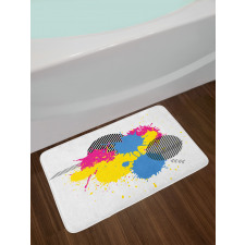 Grunge Ink Splatter Bath Mat