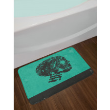 Abstract Human Skeleton Bath Mat